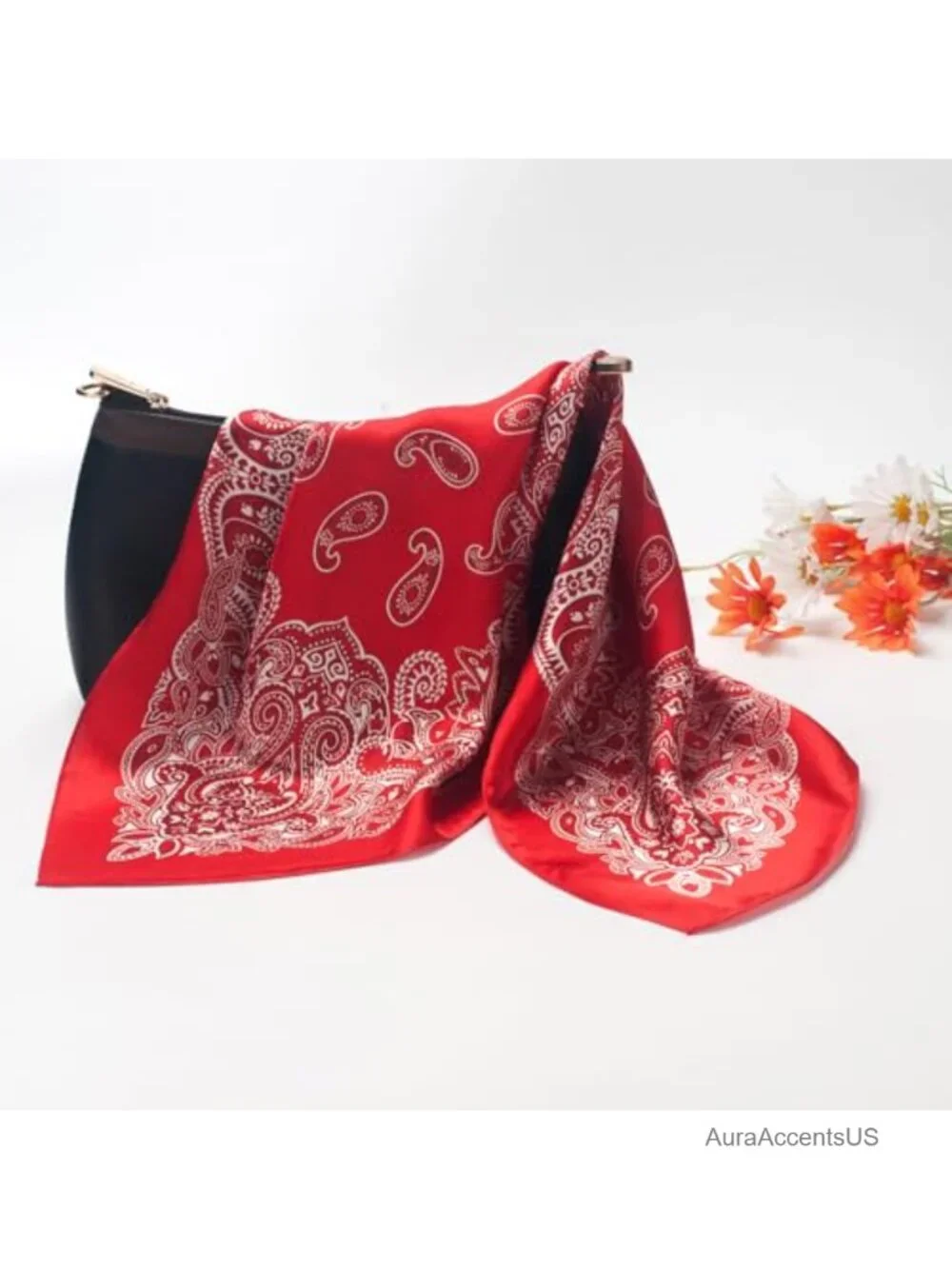100% Mulberry Silk Lightweight Fashion Scarf 21x21 Neckerchief - Picture 5 of 6